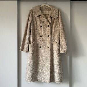 Vintage Borre Styled by Fairmoor Faux Curly Lamb Cream Coat